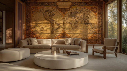Vintage Brown wallpaper for Living Room