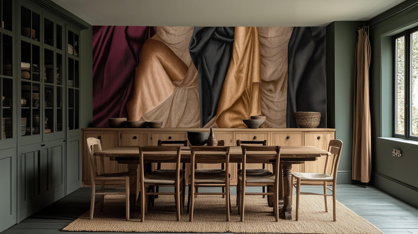 Contemporary Burgundy wallpaper for Dining Room