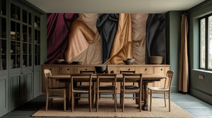 Contemporary Burgundy wallpaper for Dining Room