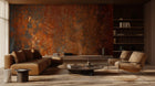 Warm Rustic Copper brown Texture earth tones wallpaper mural for a professional office wall