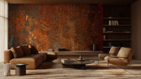 Warm Rustic Copper brown Texture earth tones wallpaper mural for a professional office wall