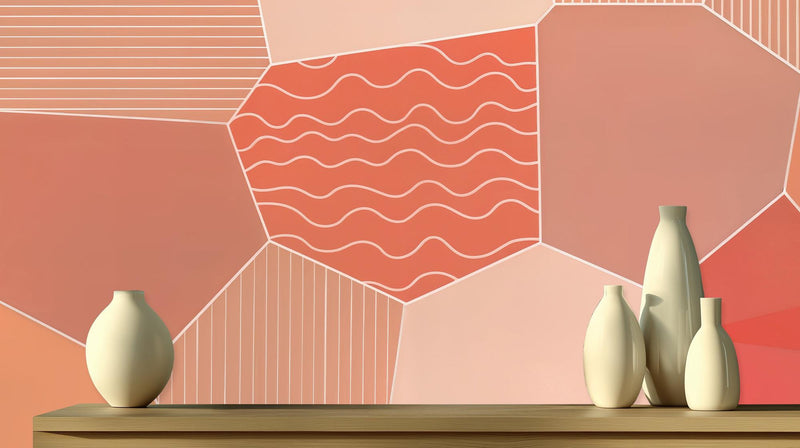 Contemporary Coral wallpaper for Living Room