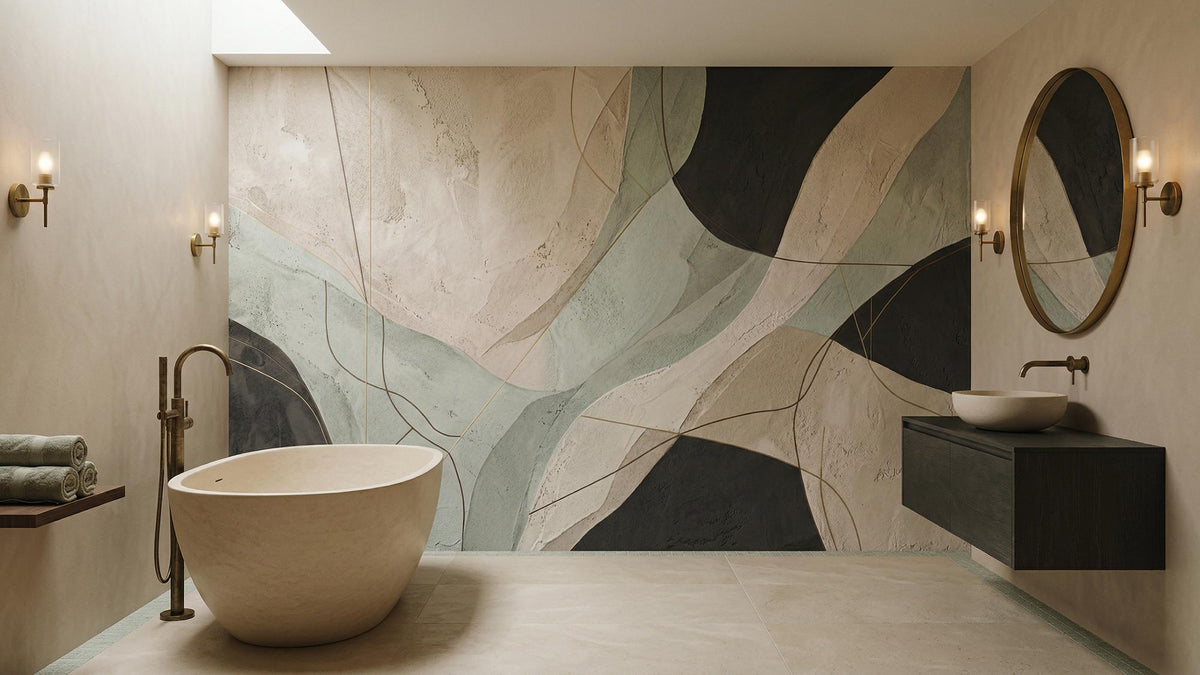 Abstract Cream wallpaper for Bathroom