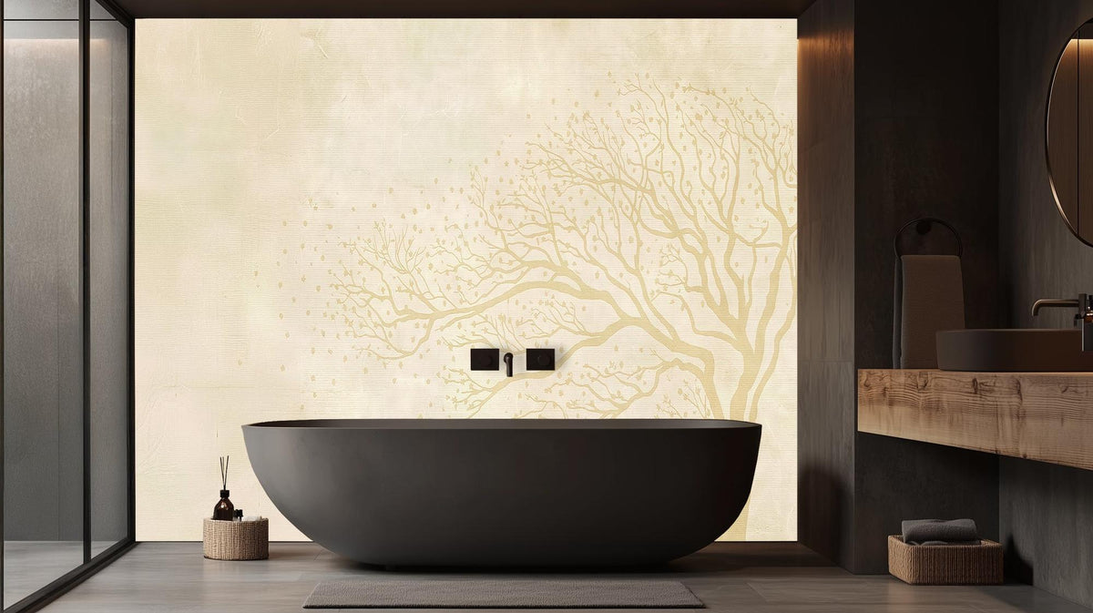 Contemporary Cream wallpaper for Bathroom