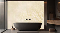 Contemporary soft cream wallpaper for Bathroom