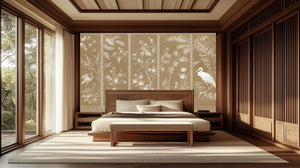Contemporary Cream wallpaper for Bedroom