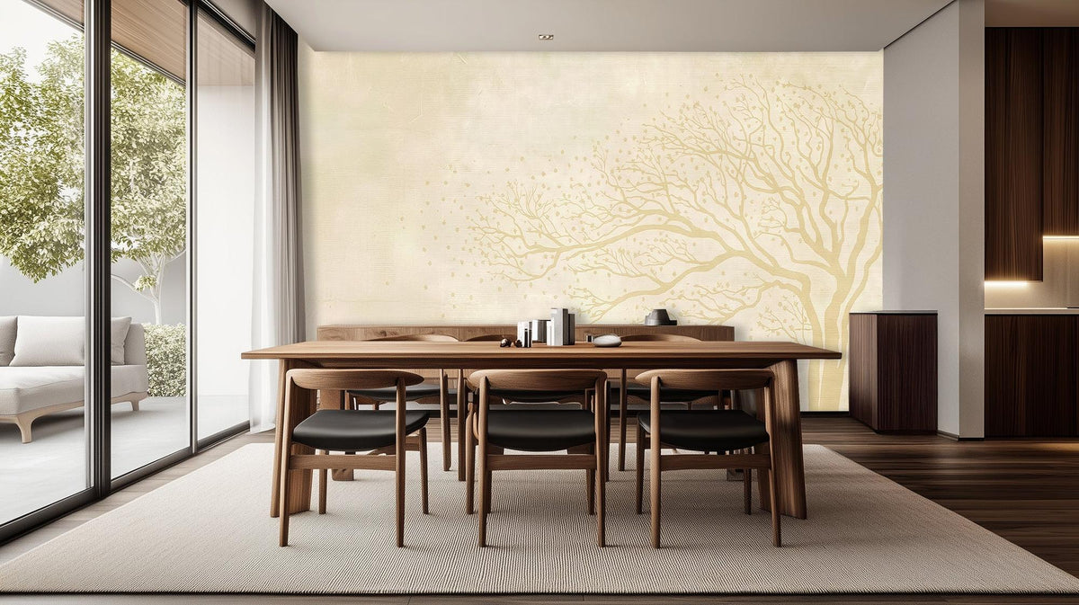 Contemporary Cream wallpaper for Dining Room