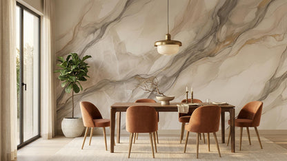 Contemporary Cream wallpaper for Dining Room