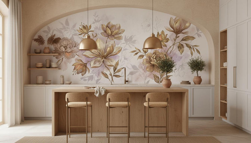 Contemporary Cream wallpaper for Kitchen