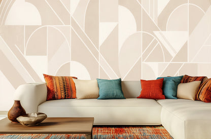 Contemporary Cream wallpaper for Living Room