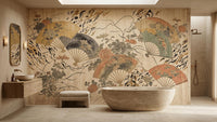 Traditional Cream wallpaper for Bathroom