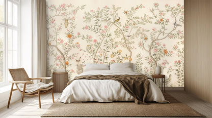 Traditional Cream wallpaper for Bedroom