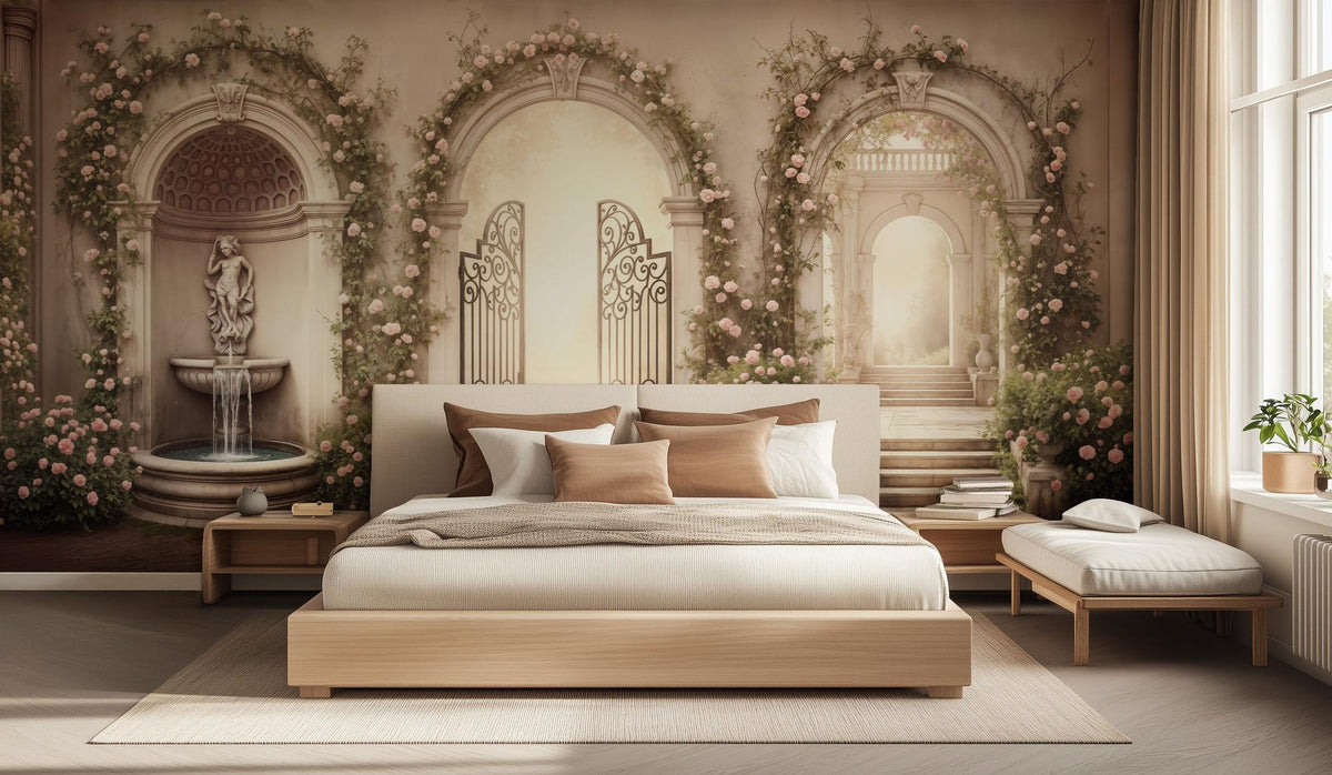 Traditional Cream wallpaper for Bedroom