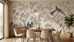 Traditional Cream wallpaper for Dining Room