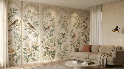 Traditional Cream wallpaper for Living Room