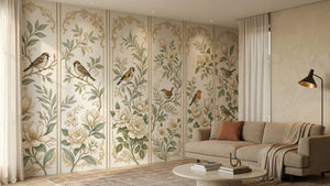 Traditional Cream wallpaper for Living Room