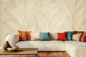 Tropical Cream wallpaper for Living Room