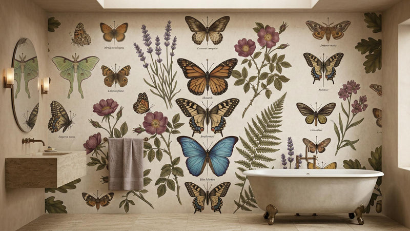 Vintage Cream wallpaper for Bathroom