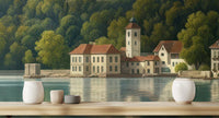 Oturma Odası için Vintage Krem duvar kağıdı