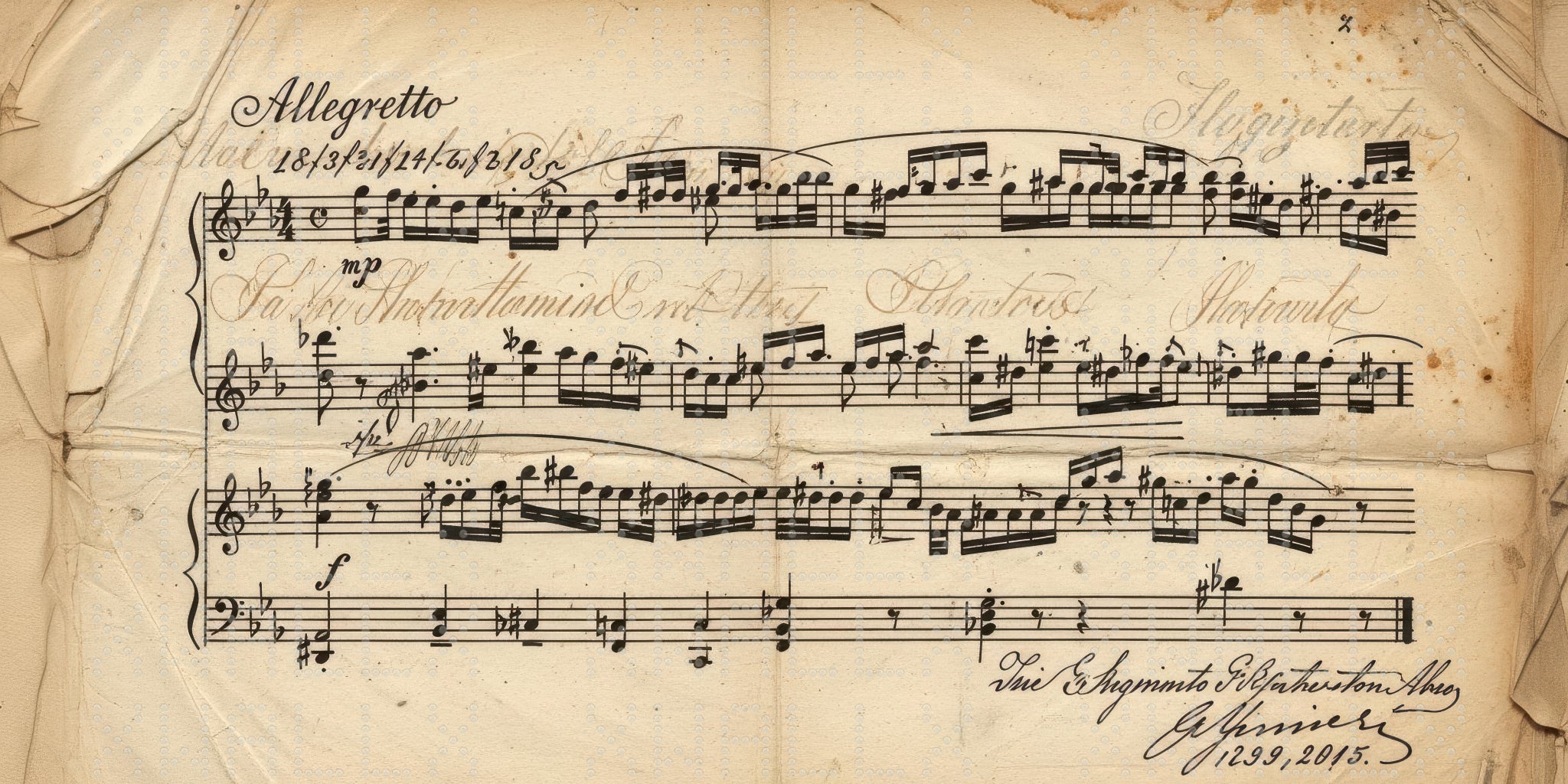 Vintage Musical Manuscript Wallpaper