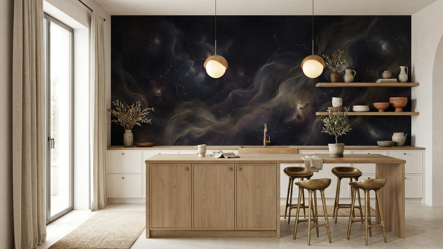 Abstract Dark wallpaper for Kitchen