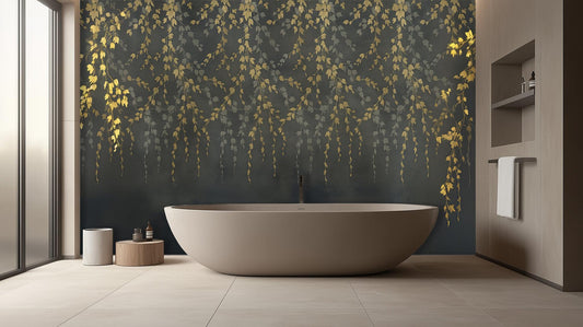 Contemporary Dark wallpaper for Bathroom