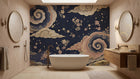 Contemporary Dark wallpaper for Bathroom