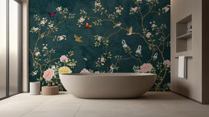 Contemporary Dark wallpaper for Bathroom