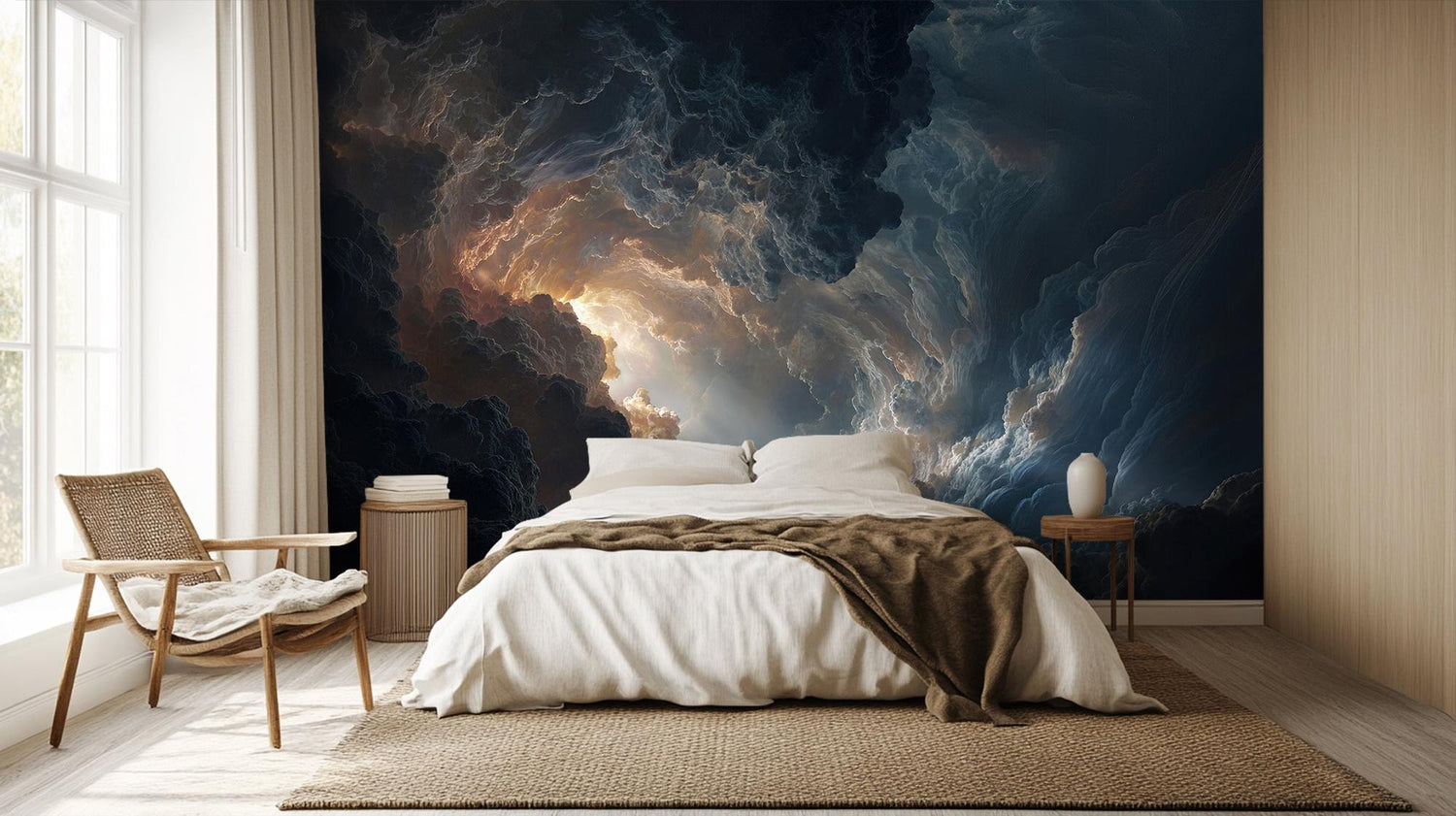 Contemporary Dark wallpaper for Bedroom