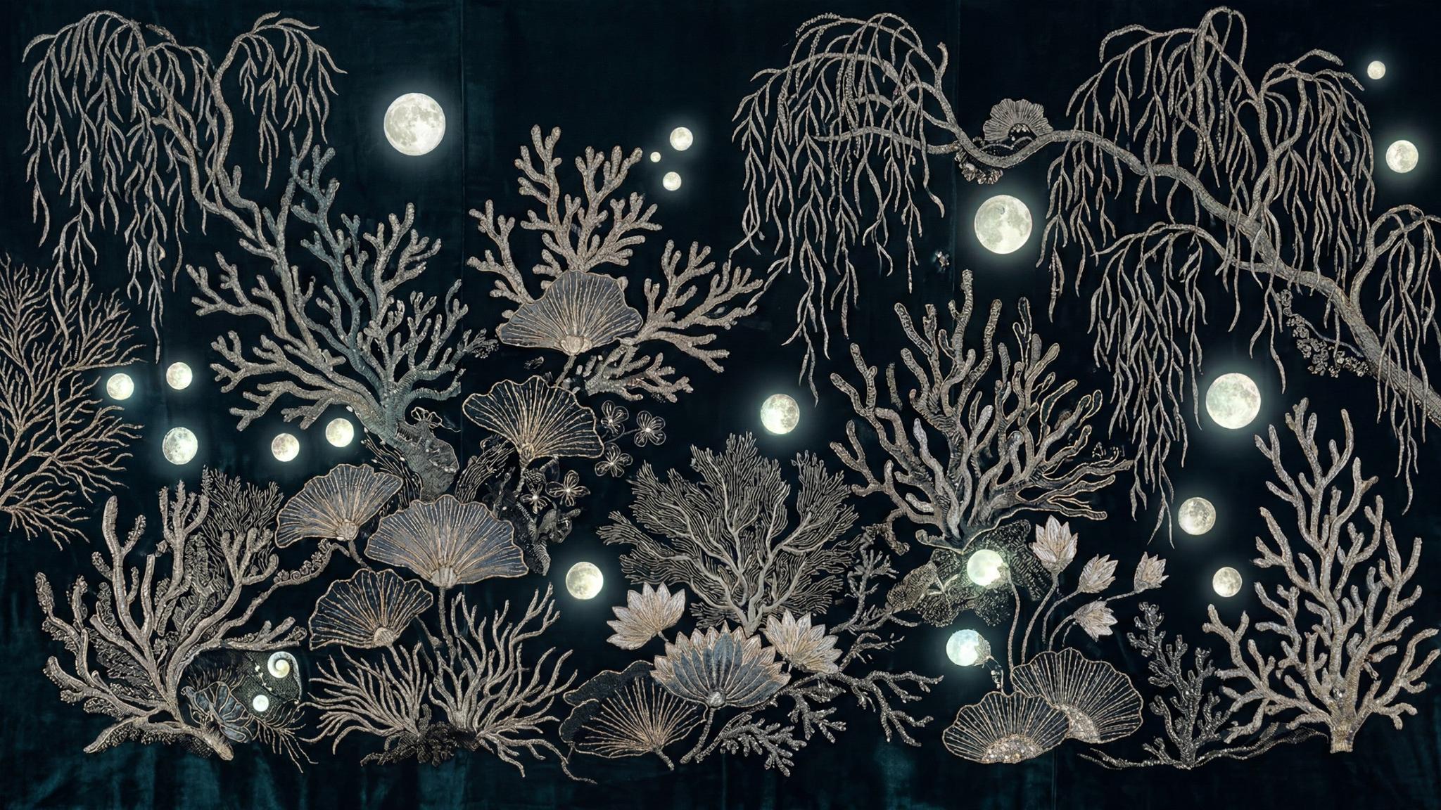 Moonlit Coral Reef Wallpaper