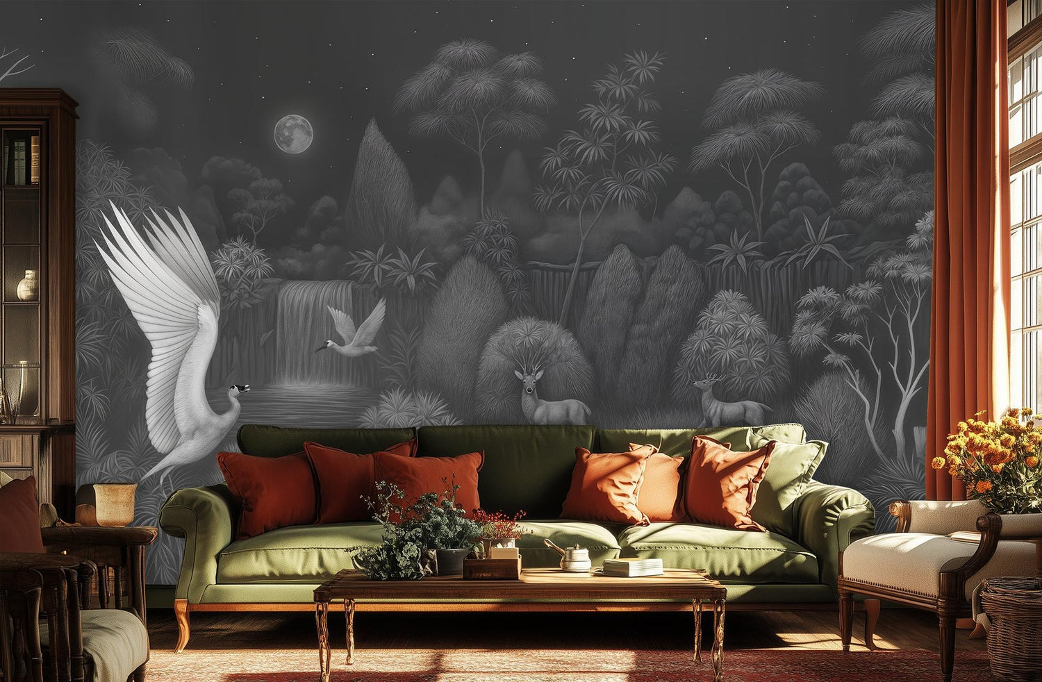 Contemporary Dark wallpaper for Bedroom