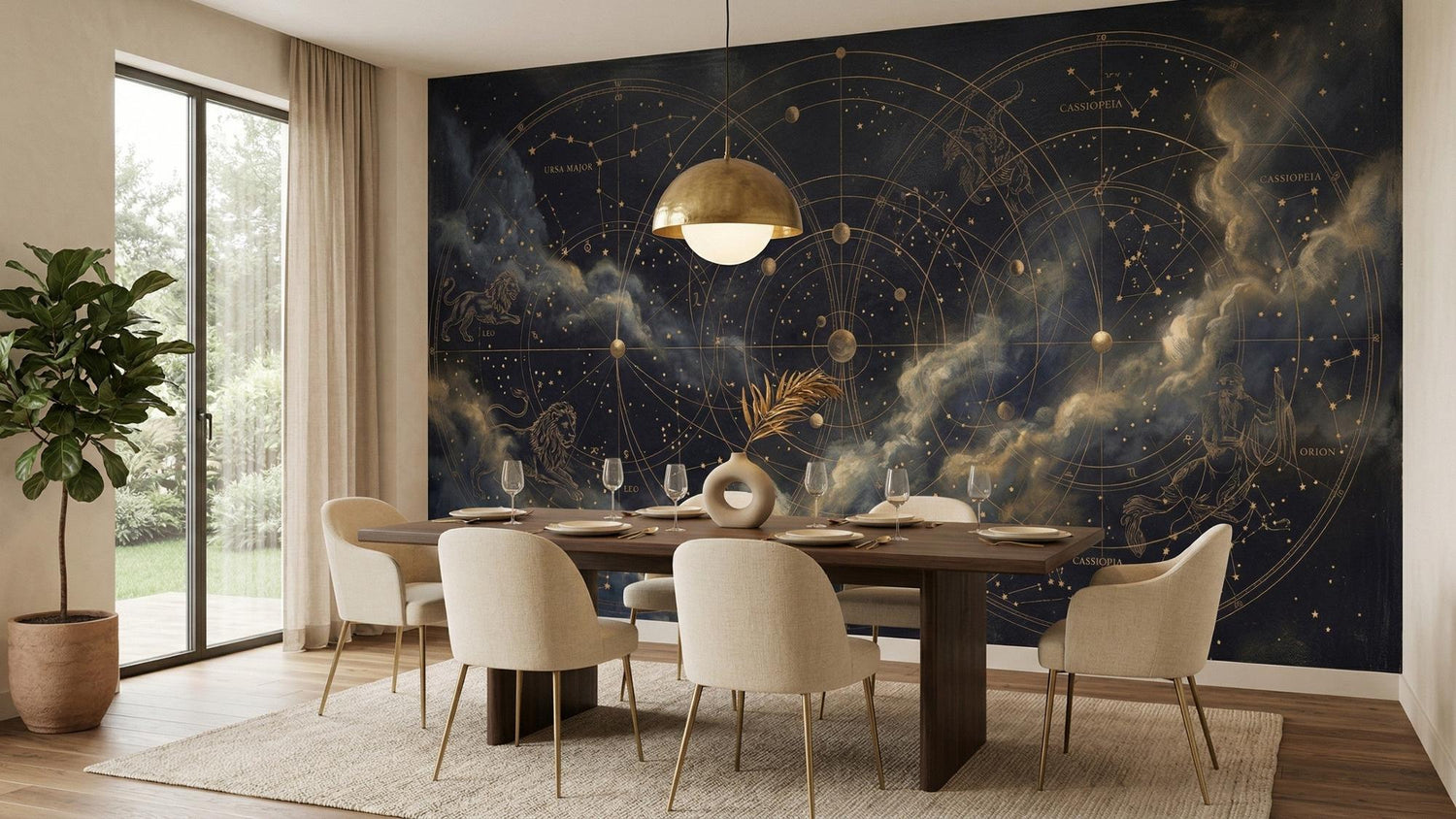 Contemporary Dark wallpaper for Dining Room