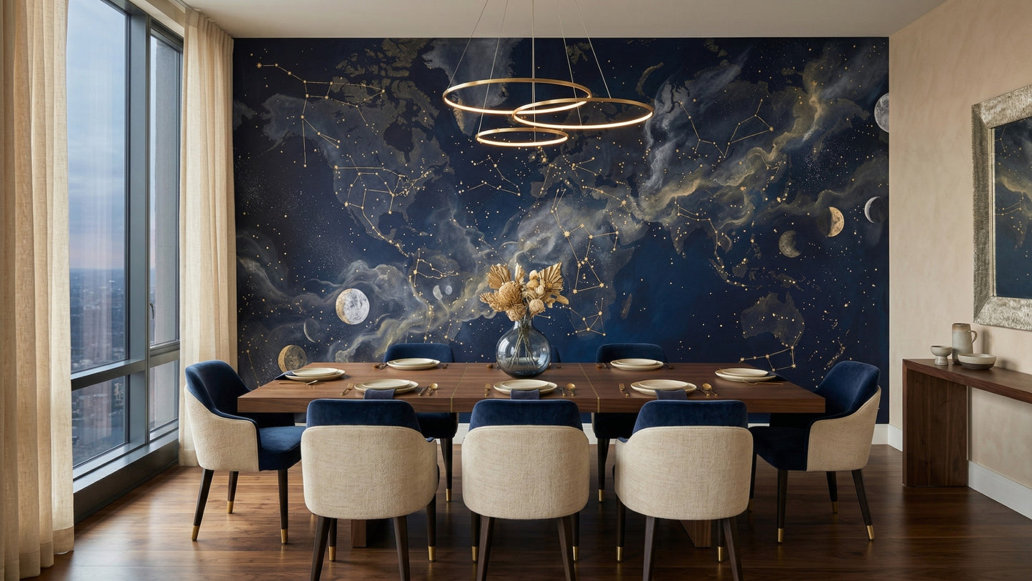 Contemporary Dark wallpaper for Dining Room