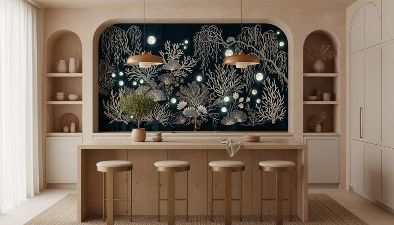 Contemporary Dark wallpaper for Dining Room