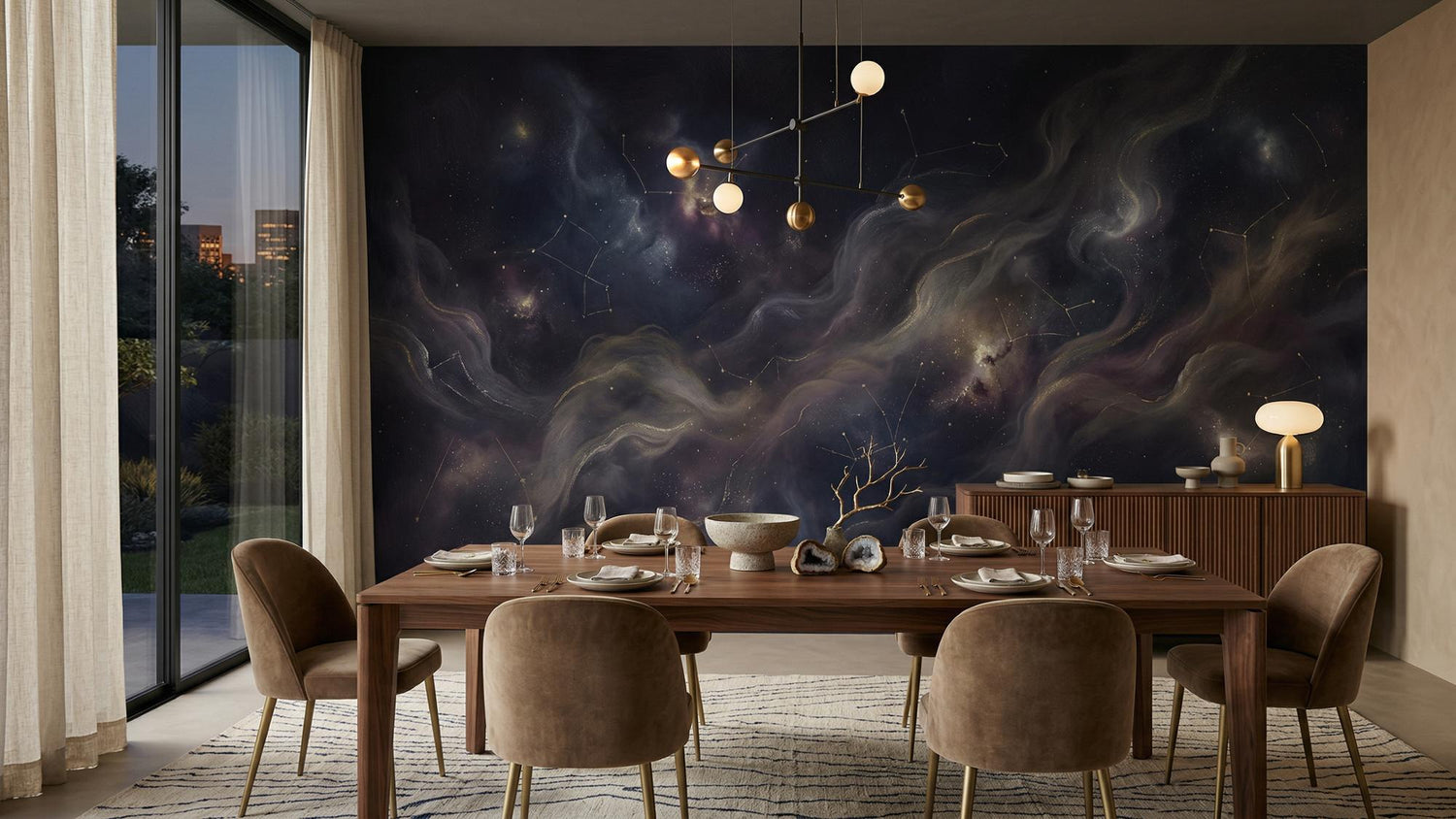 Contemporary Dark wallpaper for Dining Room