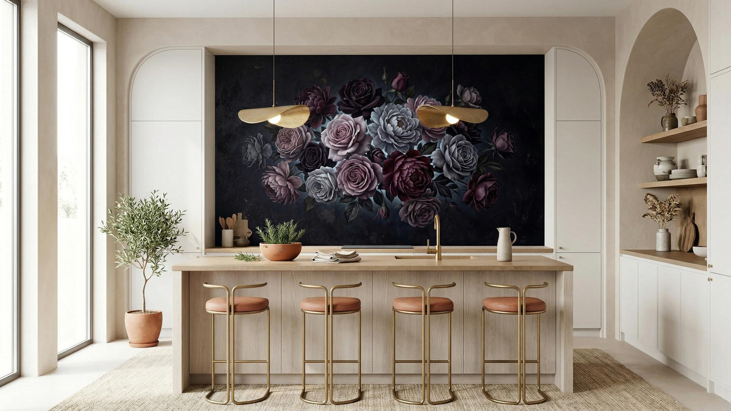 Contemporary Dark wallpaper for Dining Room