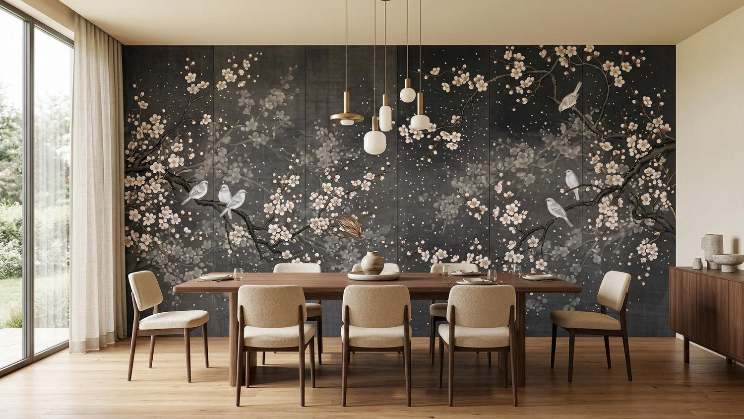 Contemporary Dark wallpaper for Dining Room