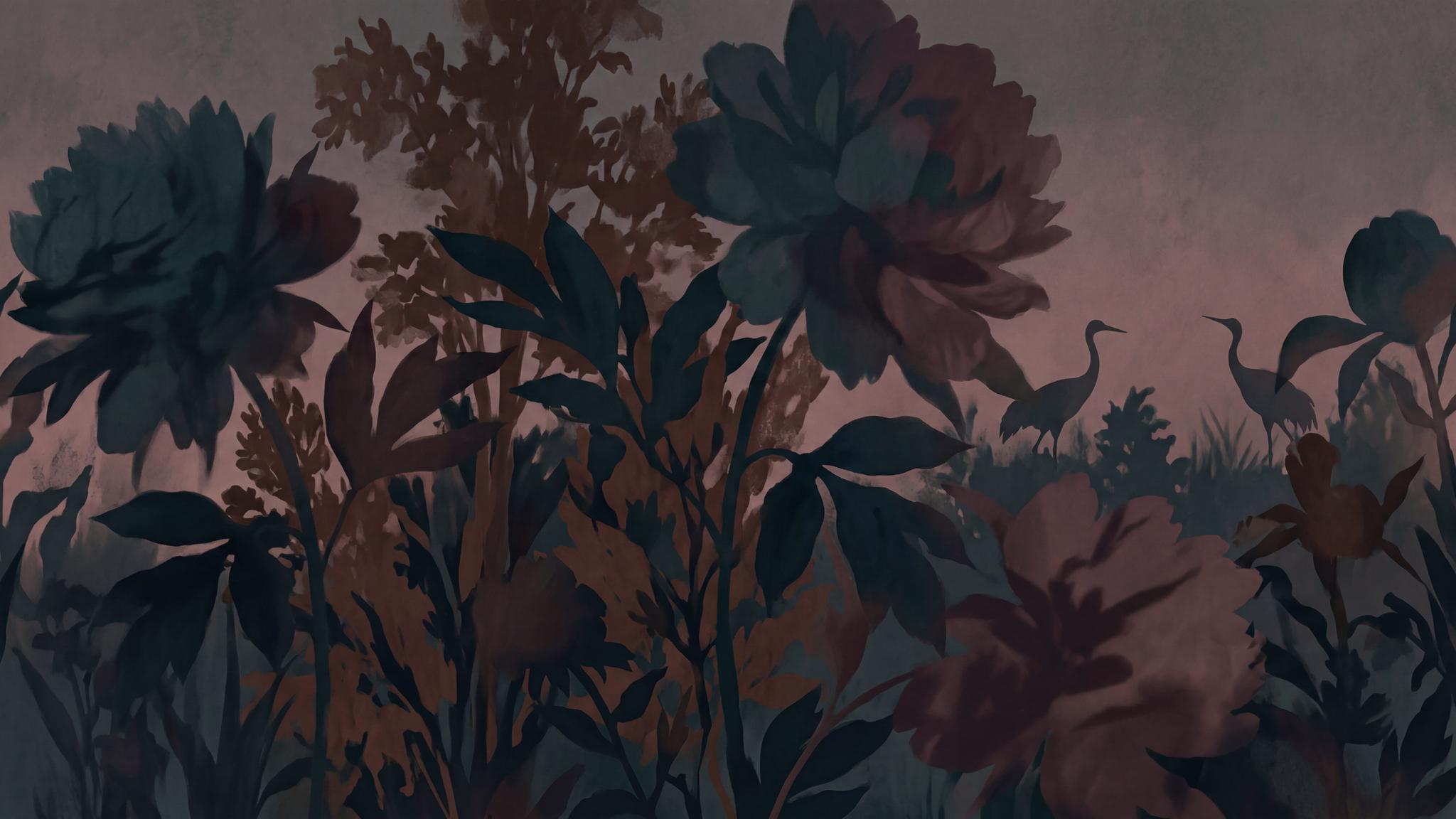 Geceyarısı Floral Serenat Duvar Kağıdı