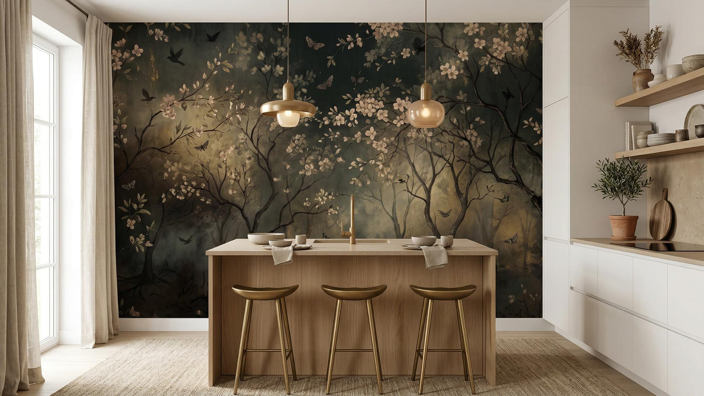 Contemporary Dark wallpaper for Living Room