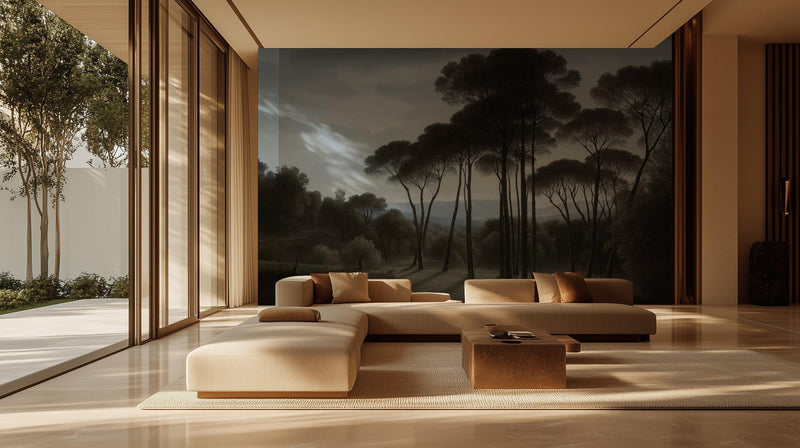 Contemporary Dark wallpaper for Living Room