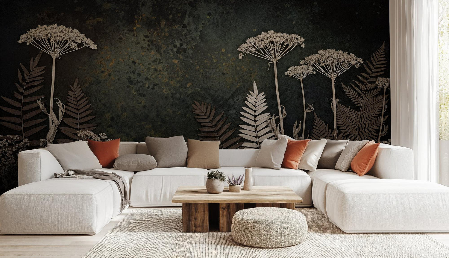 Contemporary Dark wallpaper for Living Room