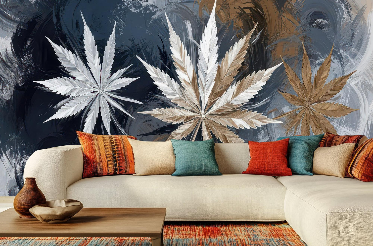 Contemporary Dark wallpaper for Living Room