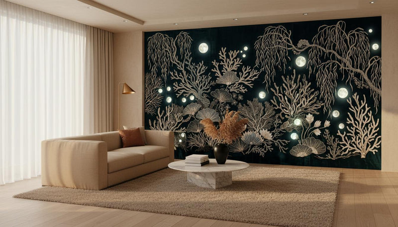 Contemporary Dark wallpaper for Living Room