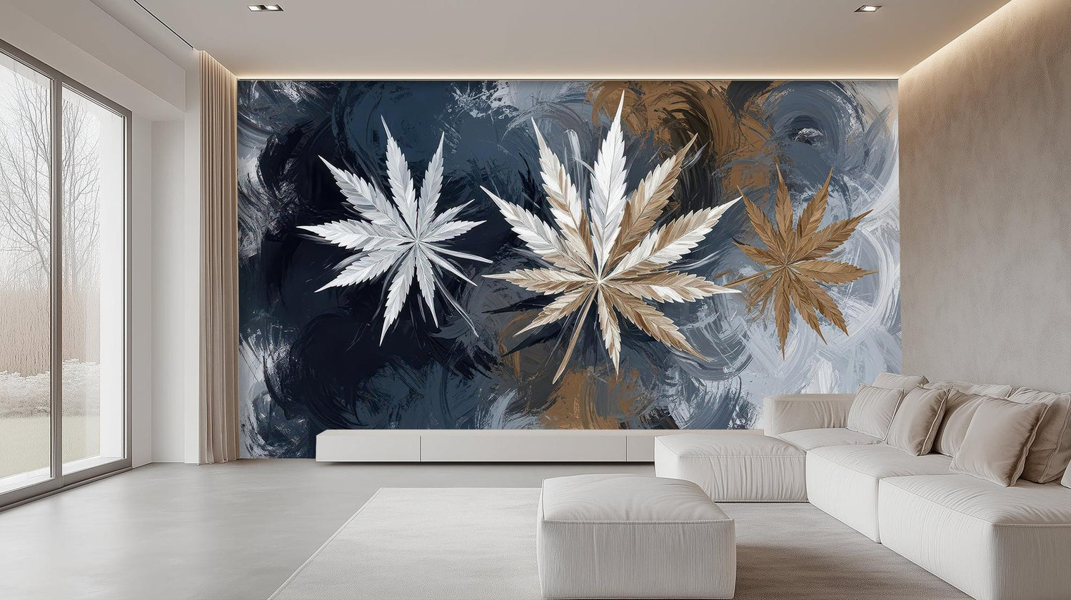 Contemporary Dark wallpaper for Living Room