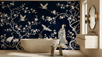 Traditional Dark wallpaper for Bathroom