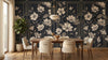 Navy Floral Elegance Wallpaper