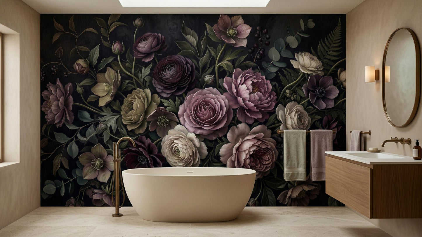 Vintage Dark wallpaper for Bathroom