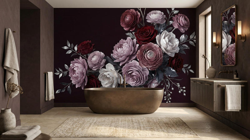 Vintage Dark wallpaper for Bathroom