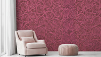 red and pink Vintage Dark wallpaper for Bedroom