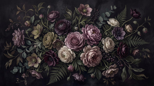 Hüzünlü Floral Kucaklama Duvar Kağıdı - Sample